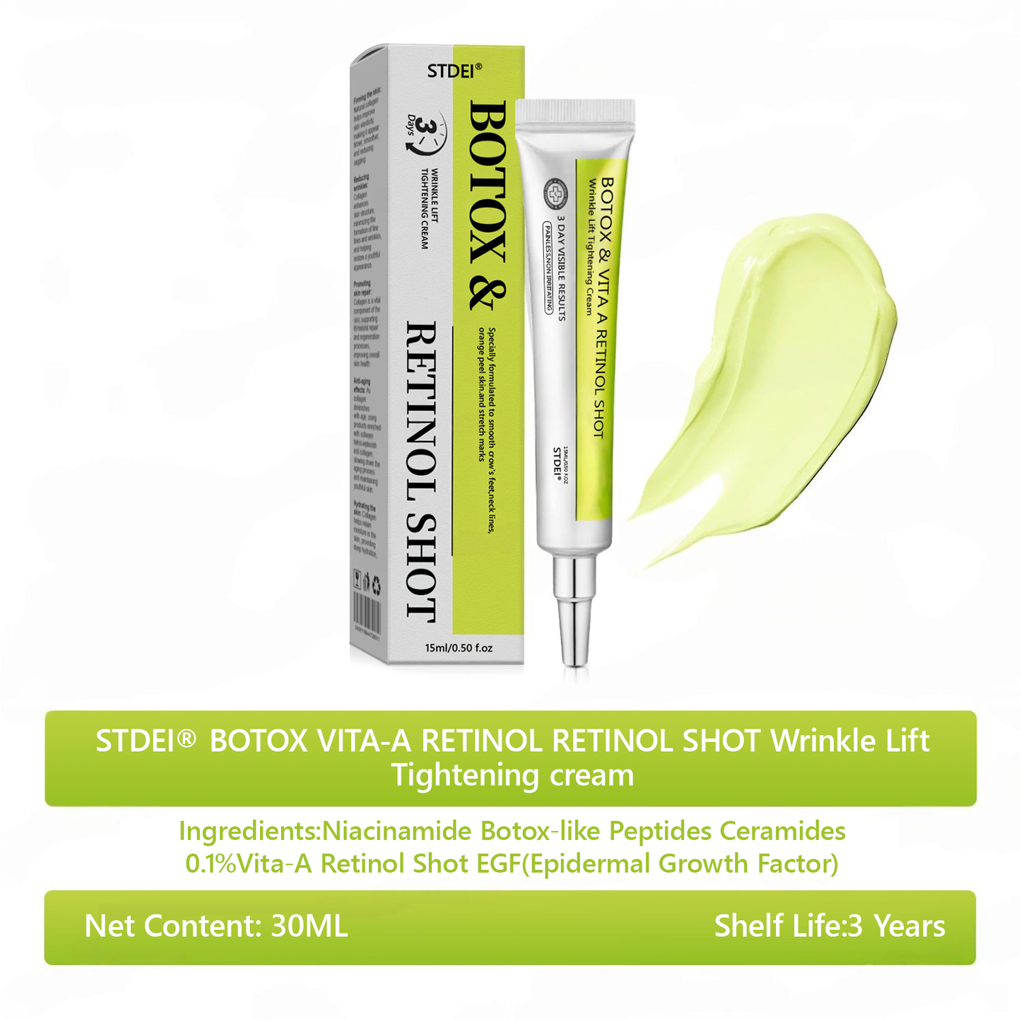STDEIยฎ BOTOX & VITA A RETINOL SHOT Anti-Wrinkle Lifting & Firming Cream๐๐